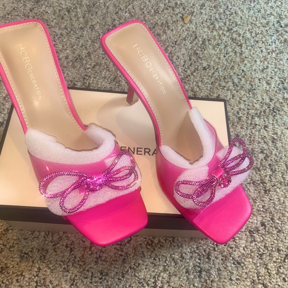 PINK BCBG HEELS MAN MADE UPPER PASSION PINK MISTANY SIZE 8.5 - Picture 3 of 11